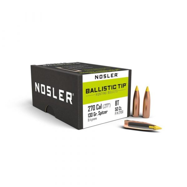 Nosler Ballistic Tip Hunting Bullets .270 cal .277" 130 gr SBT-BTIP 50/ct