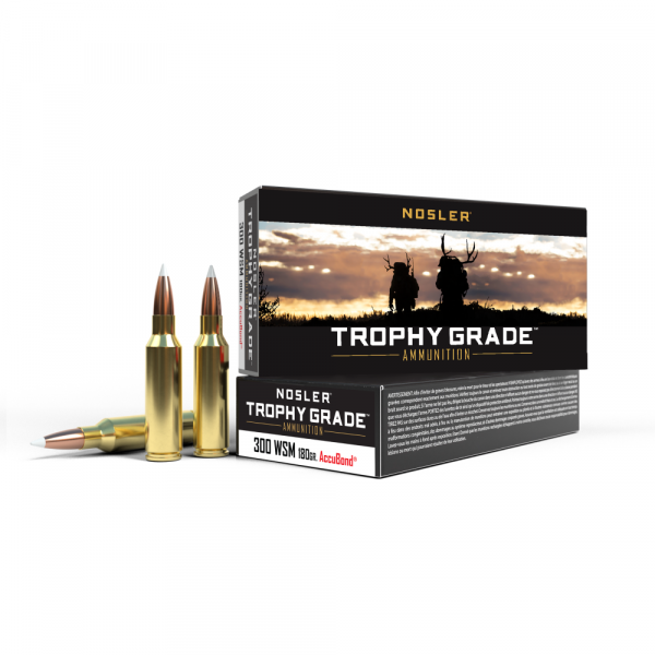 Nosler Trophy Grade Rifle Ammunition .300 WSM 180 gr AB 2950 fps 20/ct