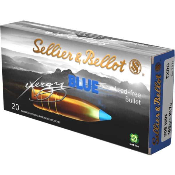 Sellier & Bellot eXergy Blue Rifle Ammunition .308 Win 165gr 2720 fps 20/ct